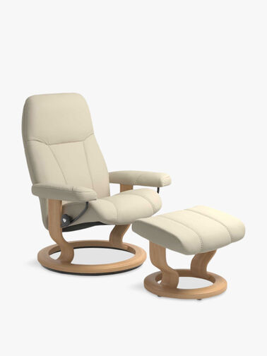 Stressless Consul Small Classic Chair and Stool