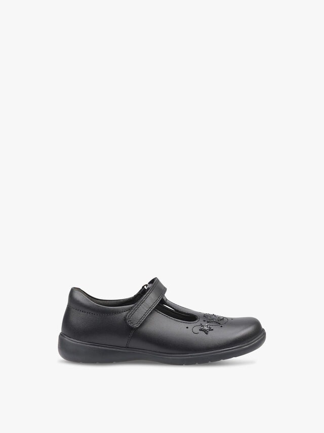 Star Jump Black Leather School Shoes