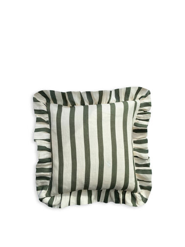Thick Stripe Frilled FILLED Cushion