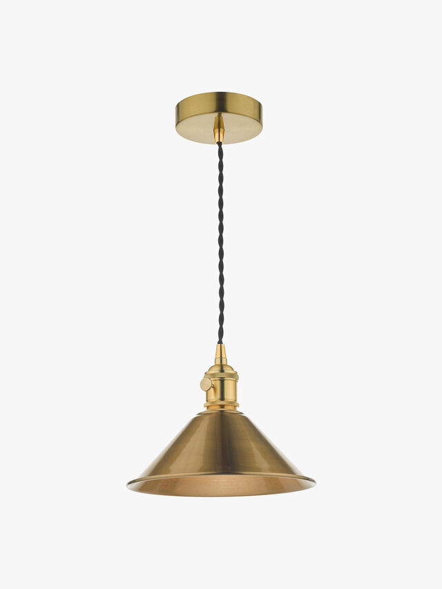 Hadano Pendant - Natural Brass with Aged Brass Shade