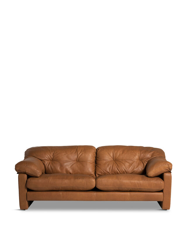 Penley Button Back Leather 3 Seater Sofa