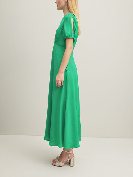 Hermia Green Crepe Maxi Dress
