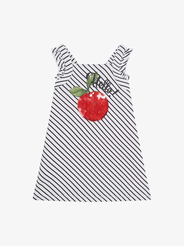 Diagonal Stripe Apple Dress
