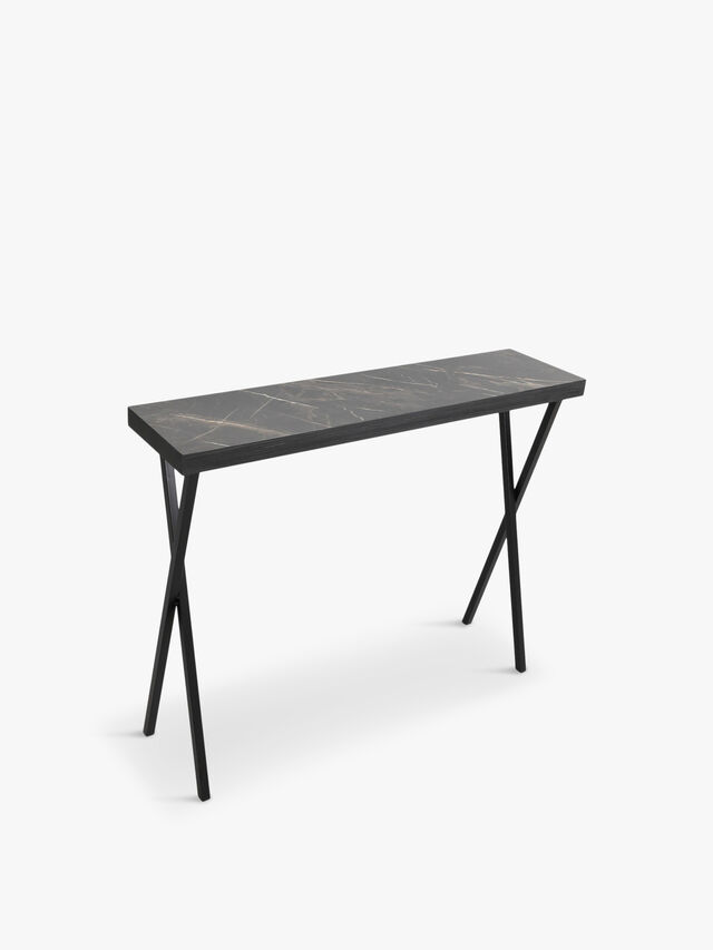 Data Dark Marble Effect Console Table