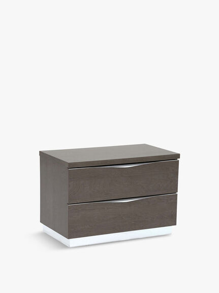 Lutyen Large Bedside Table, Grey and Taupe
