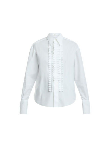Classic Shirt With Pleated Frill Detail