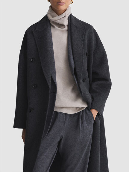 Layah Relaxed Wool Double Breasted Coat