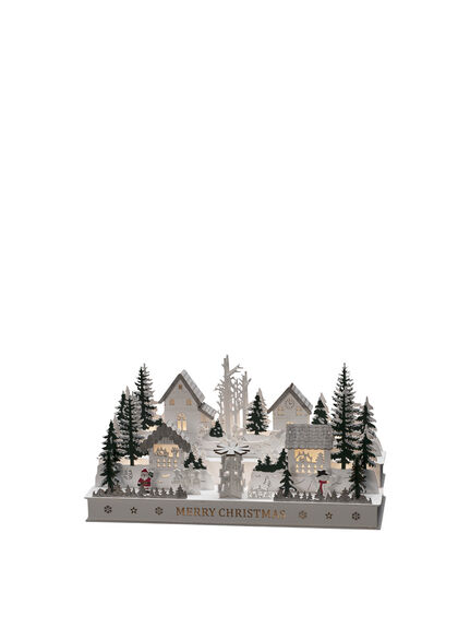LED Merry Christmas Wooden Village