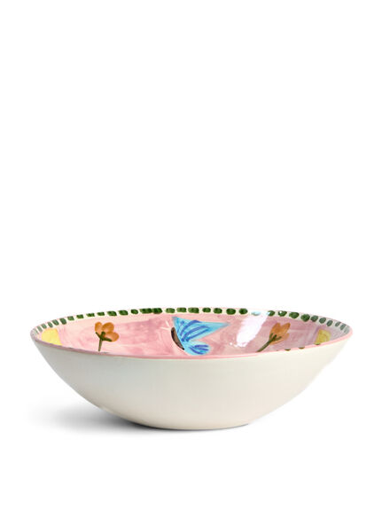 Materia Decorated Butterfly Salad Bowl