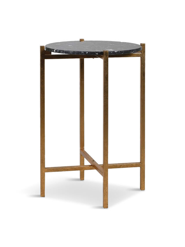 Black Marble Effect Side Table