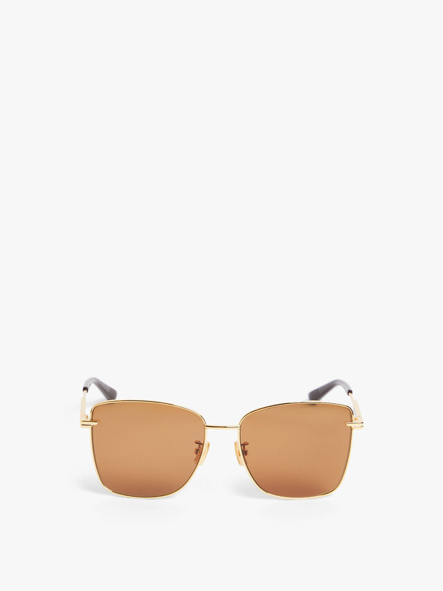 Curved Square Metal Sunglasses