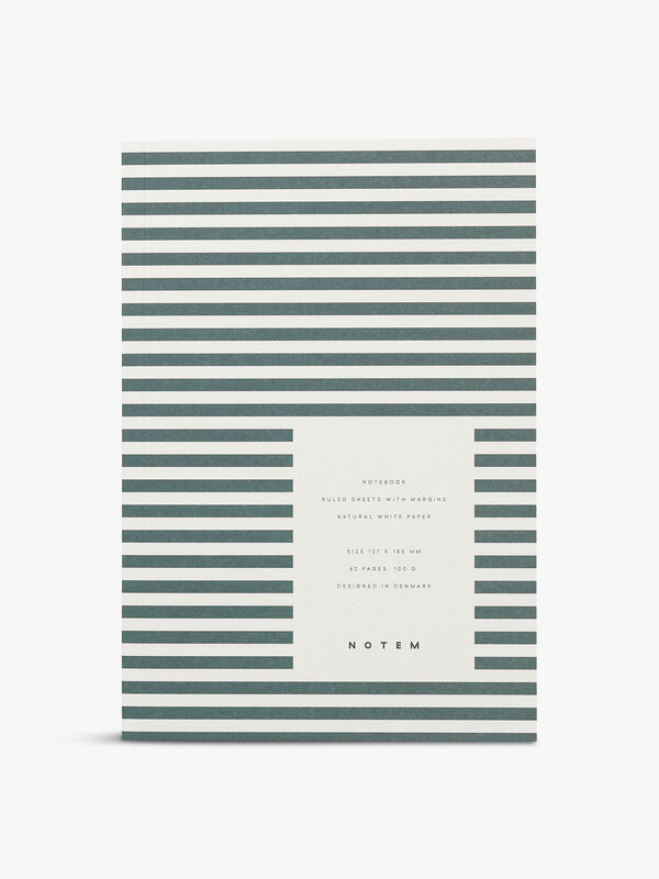 Vita Green Stripe Small Notebook Ruled Pages