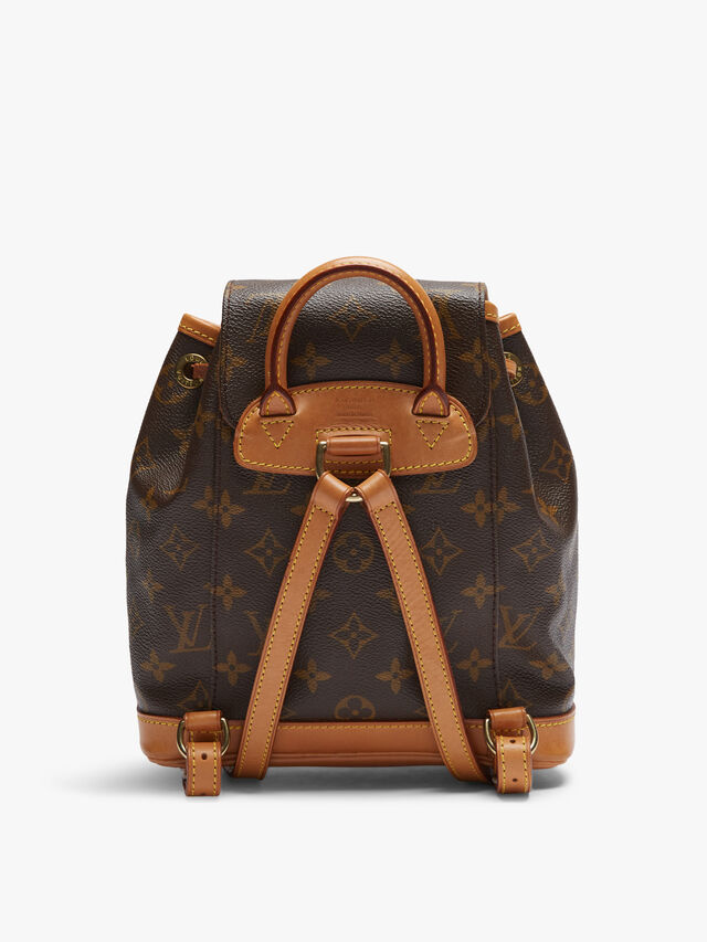 Montsouris vintage cloth backpack Louis Vuitton Brown in Cloth - 35915226