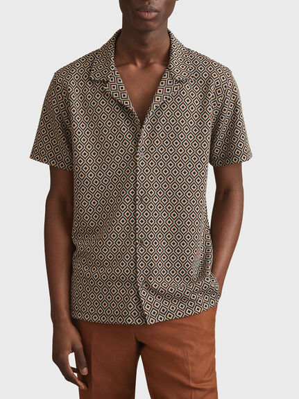 Grove Jacquard Cuban Collar Shirt