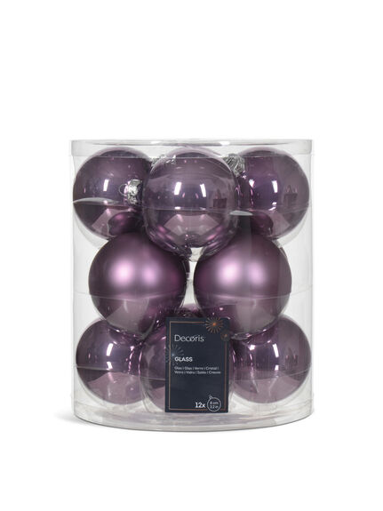 Bauble Glass Crystal Lilac Multipack