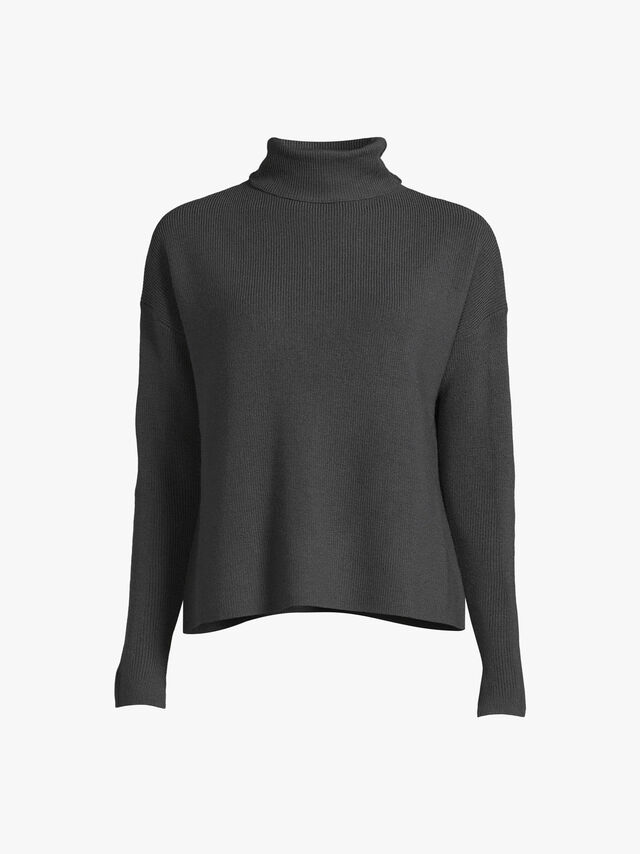 Corinne Ribbed Wool Turtle Neck Knit