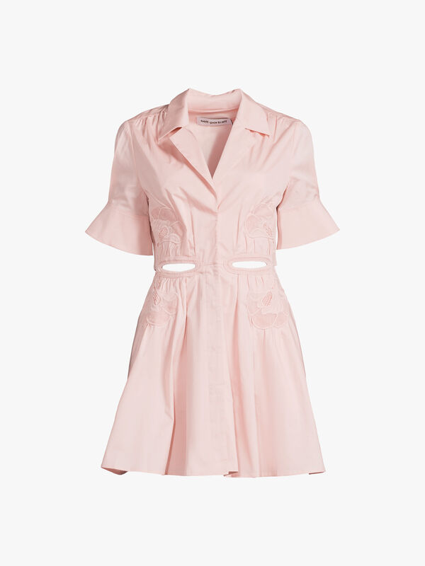 Pink Organic Cotton Cut Out Mini Dress