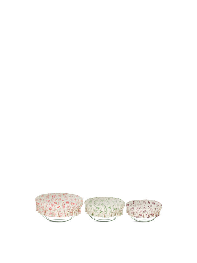Organic Cotton Set of 3 Round Expandable Bowl Covers