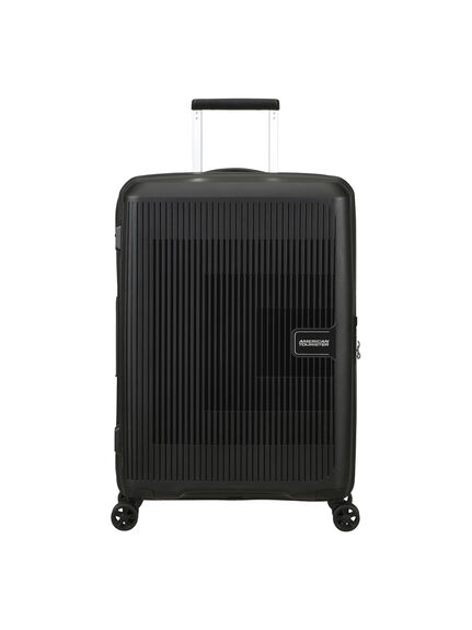 American Tourister Aerostep Spinner 67cm Medium Expandable Suitcase, Black