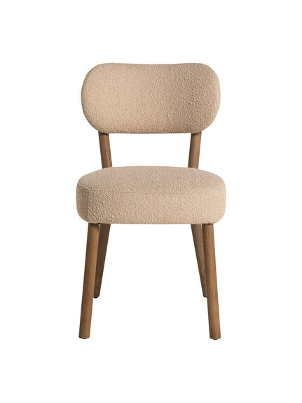 Dove Neutral Boucle Dining Chair