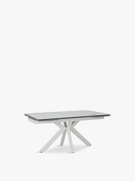 Salerno Extending Dining Table, Matte Staturio and White