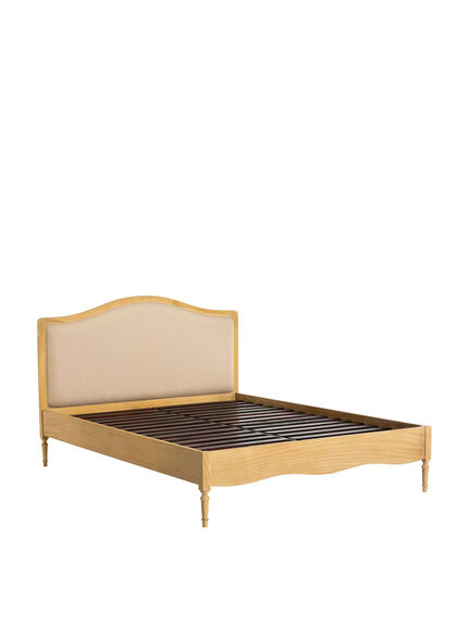 Cecile Light Wood Upholstered French Style King Bed Frame