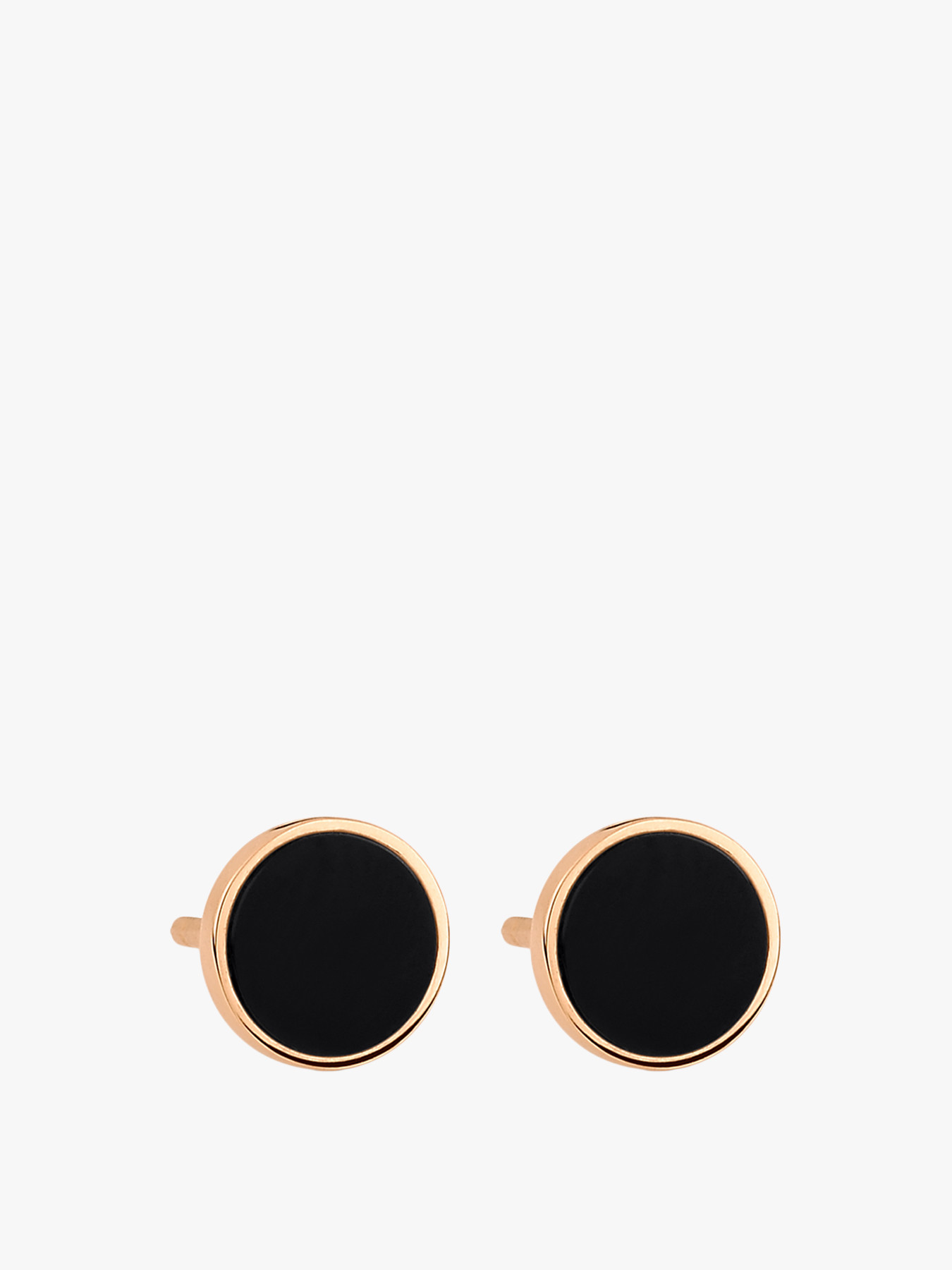 GINETTE NY EVER ONYX DISC STUDS GOLD/BLACK