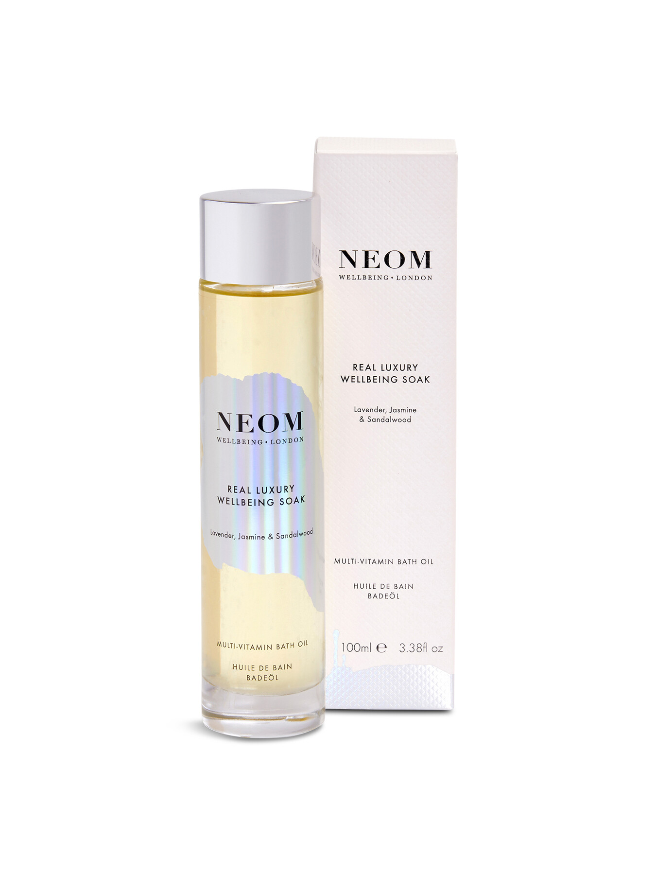 Neom Real Luxury Wellbeing Soak Multi-vitamin Bath Oil 100ml In White