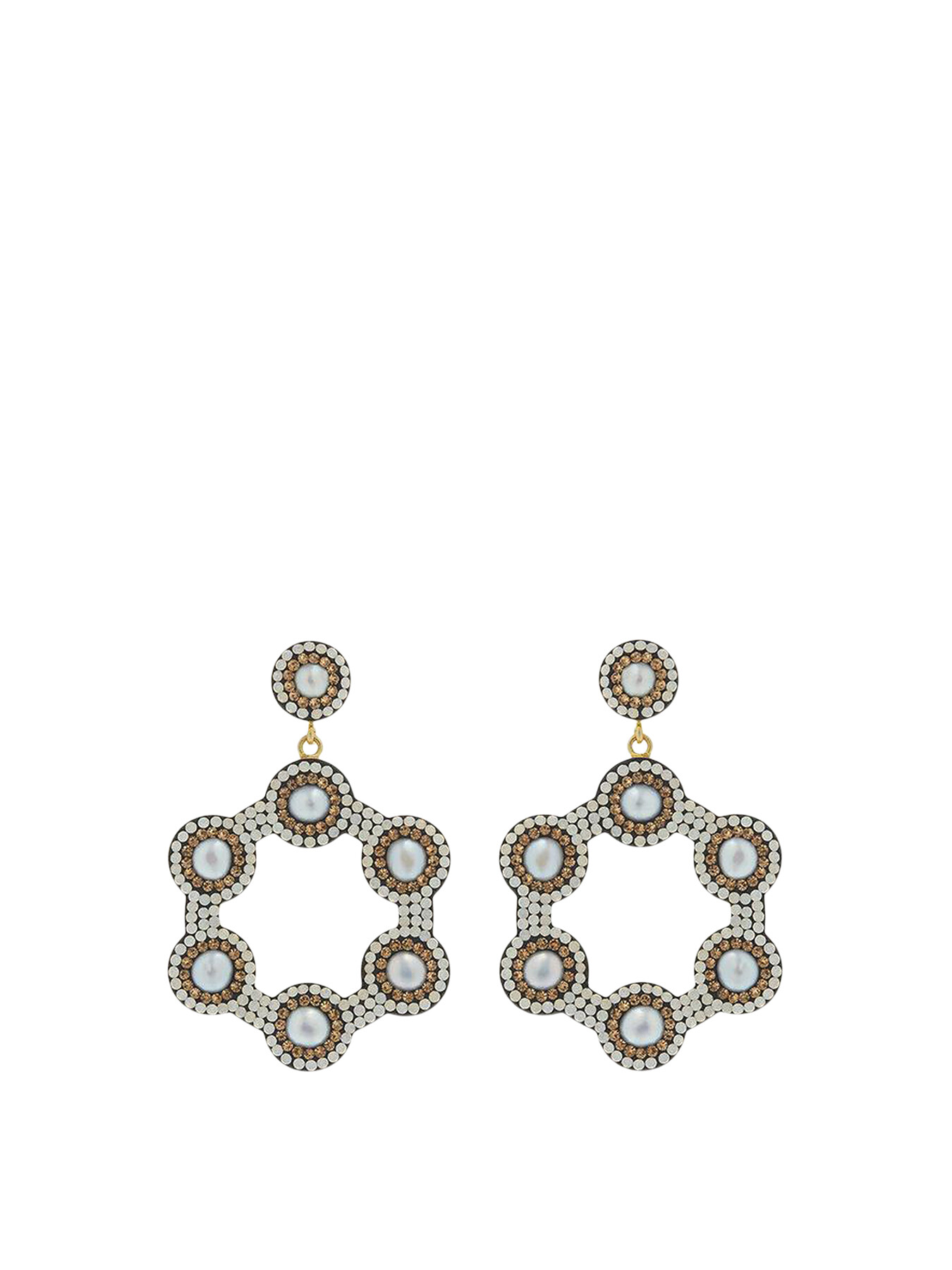 Soru Jewellery Baroque Pearl Mini Hoop Earrings Gold