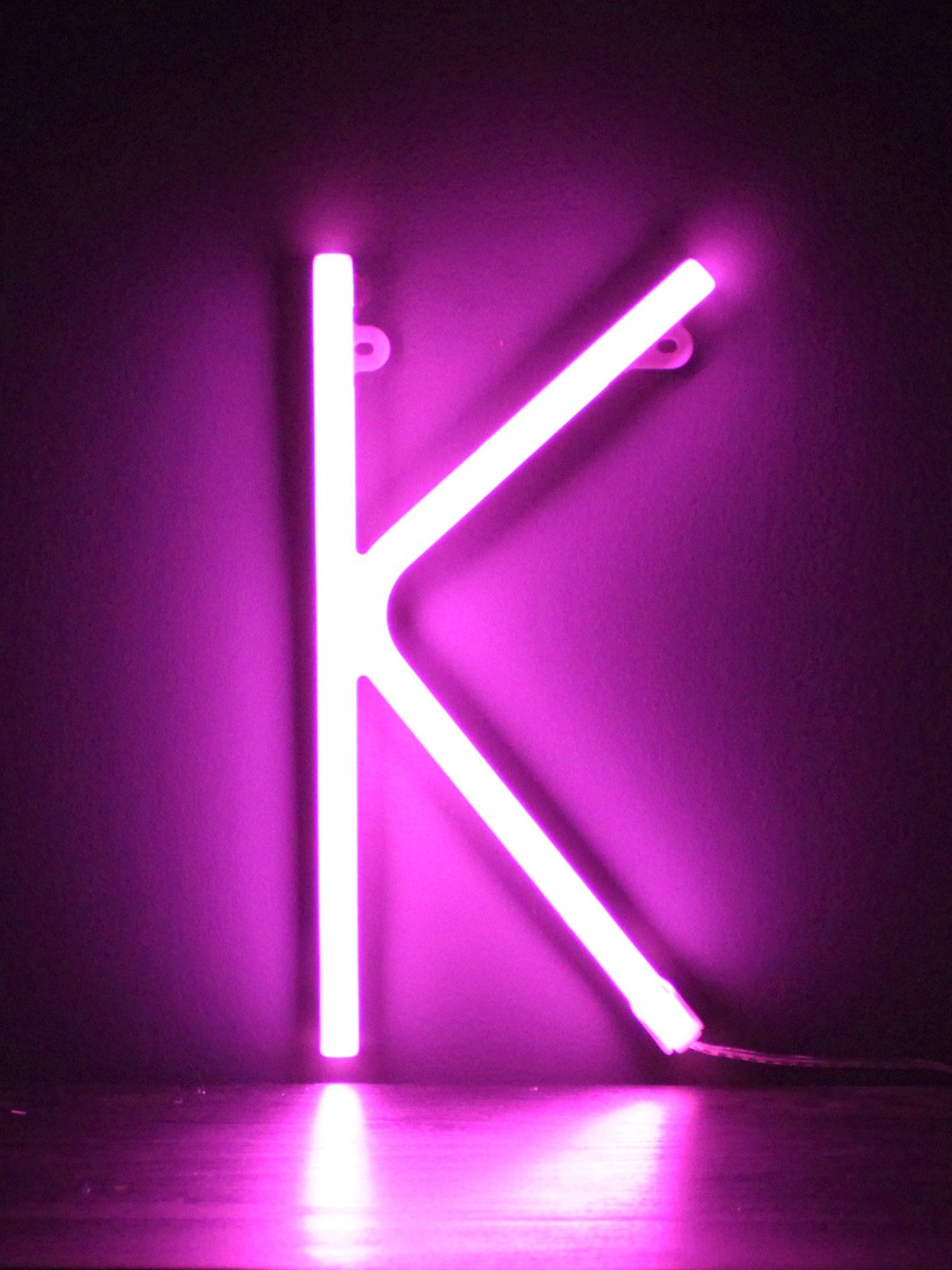 Smiling Faces Pink Neon Letter K | Wall Art | Fenwick