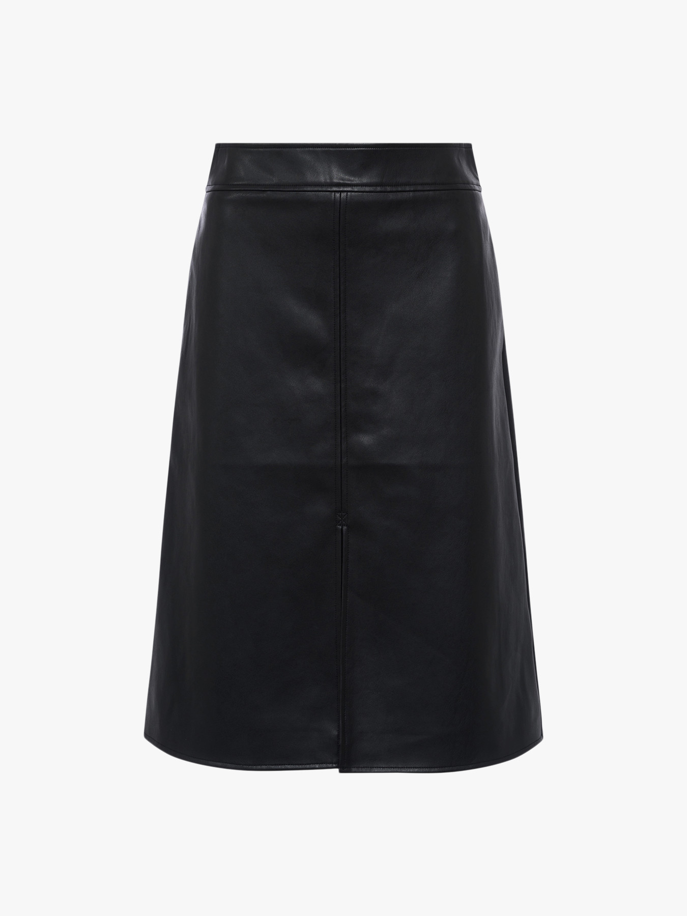 Shop Black Carla Vegan Leather Midi Skirt Online
