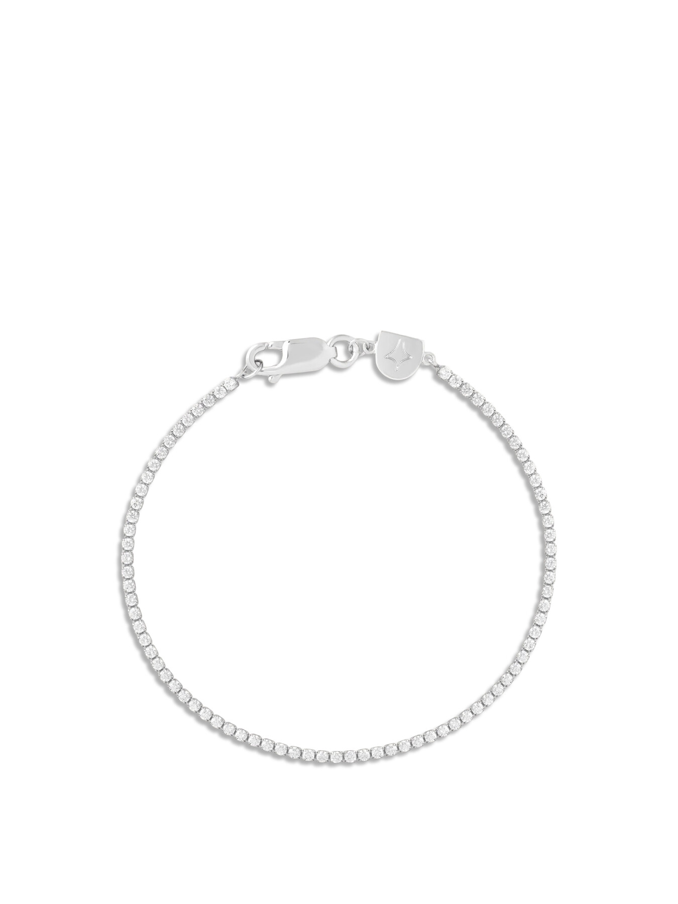 Astrid & Miyu Women's Tennis Chain Bracelet 165mm Silver In White