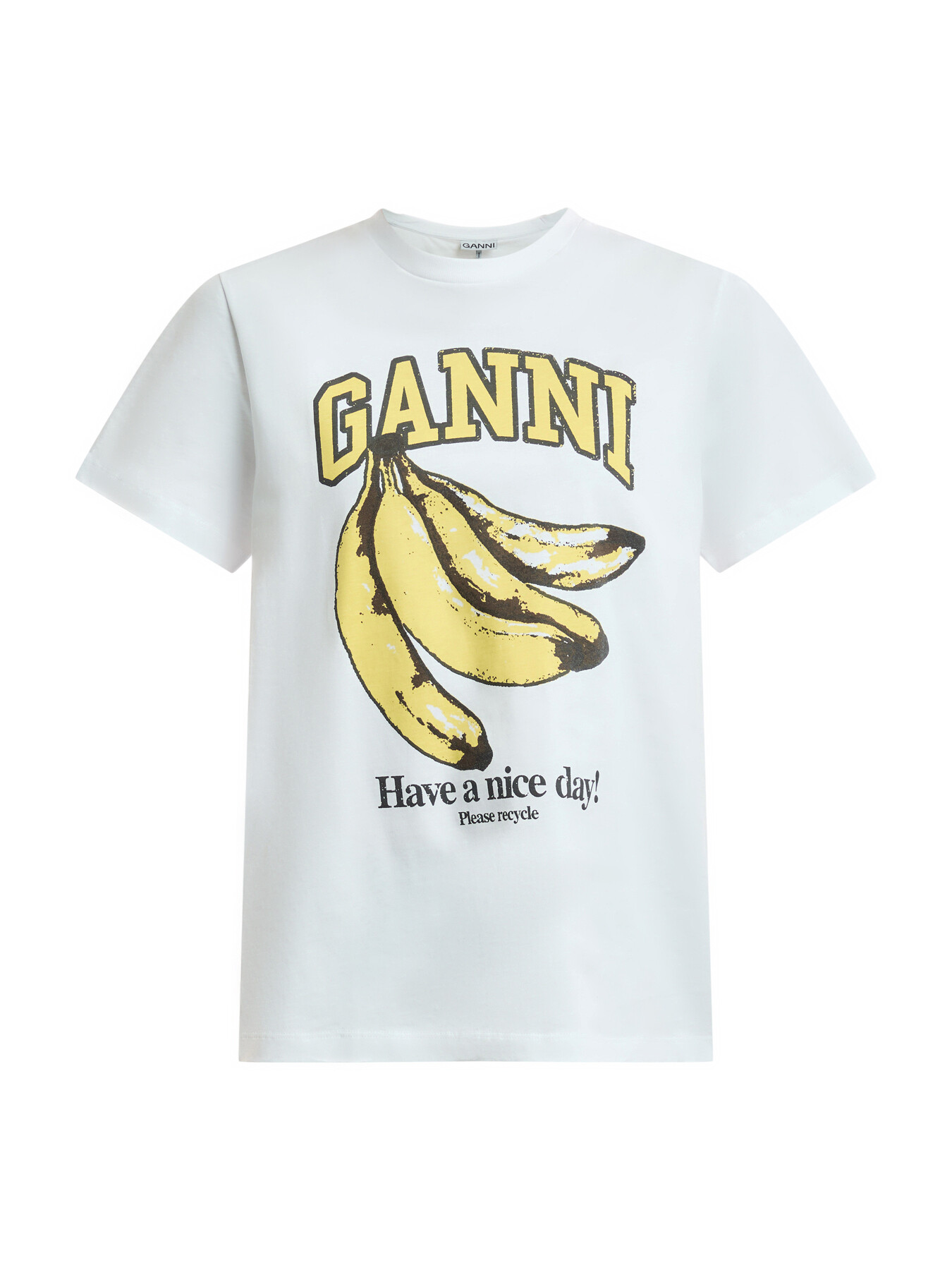 Ganni Women's Basic Jersey Banana Relaxed T-shirt White
