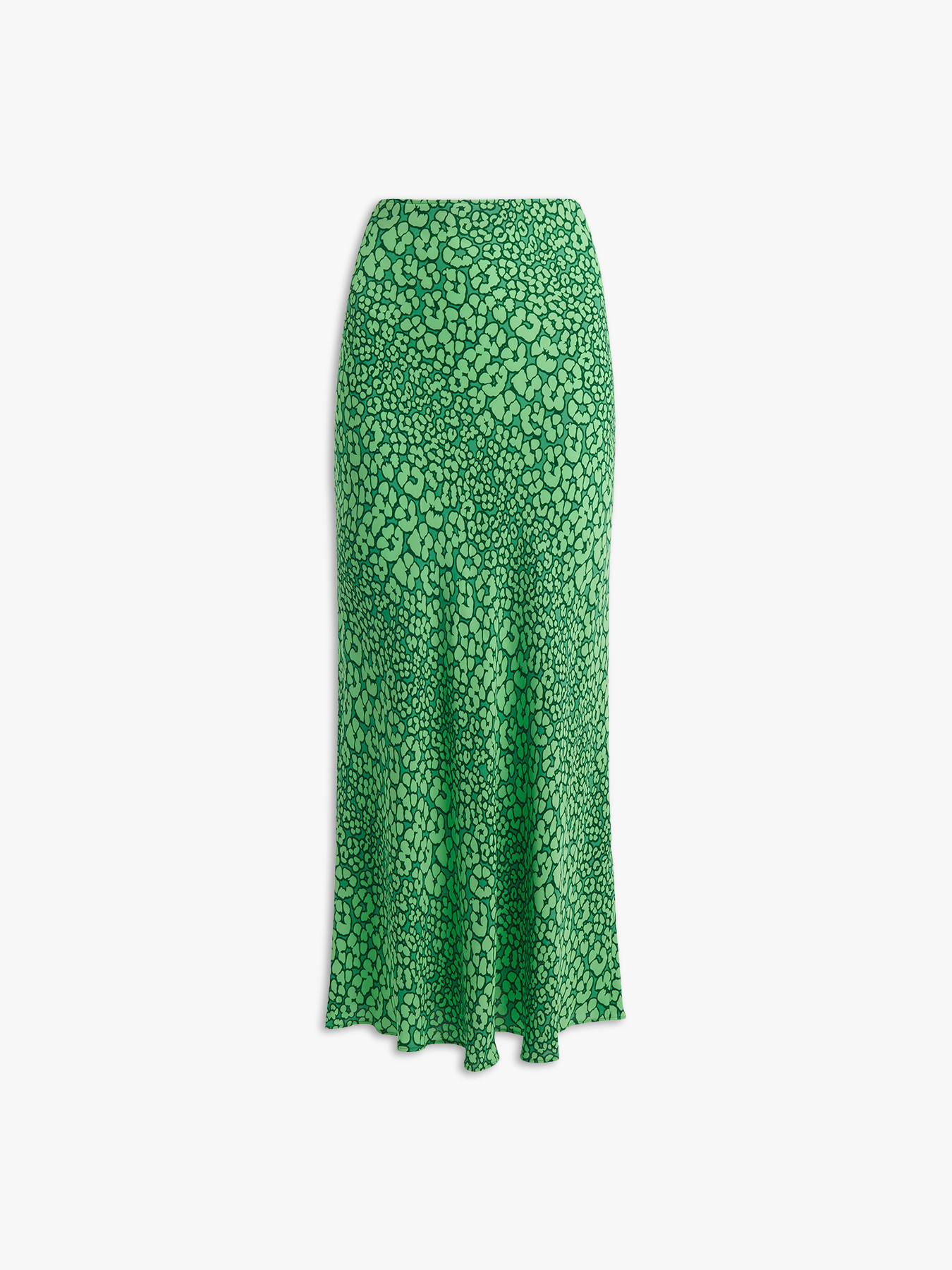 Whistles Leopard Petal Bias Cut Skirt In Green/multi