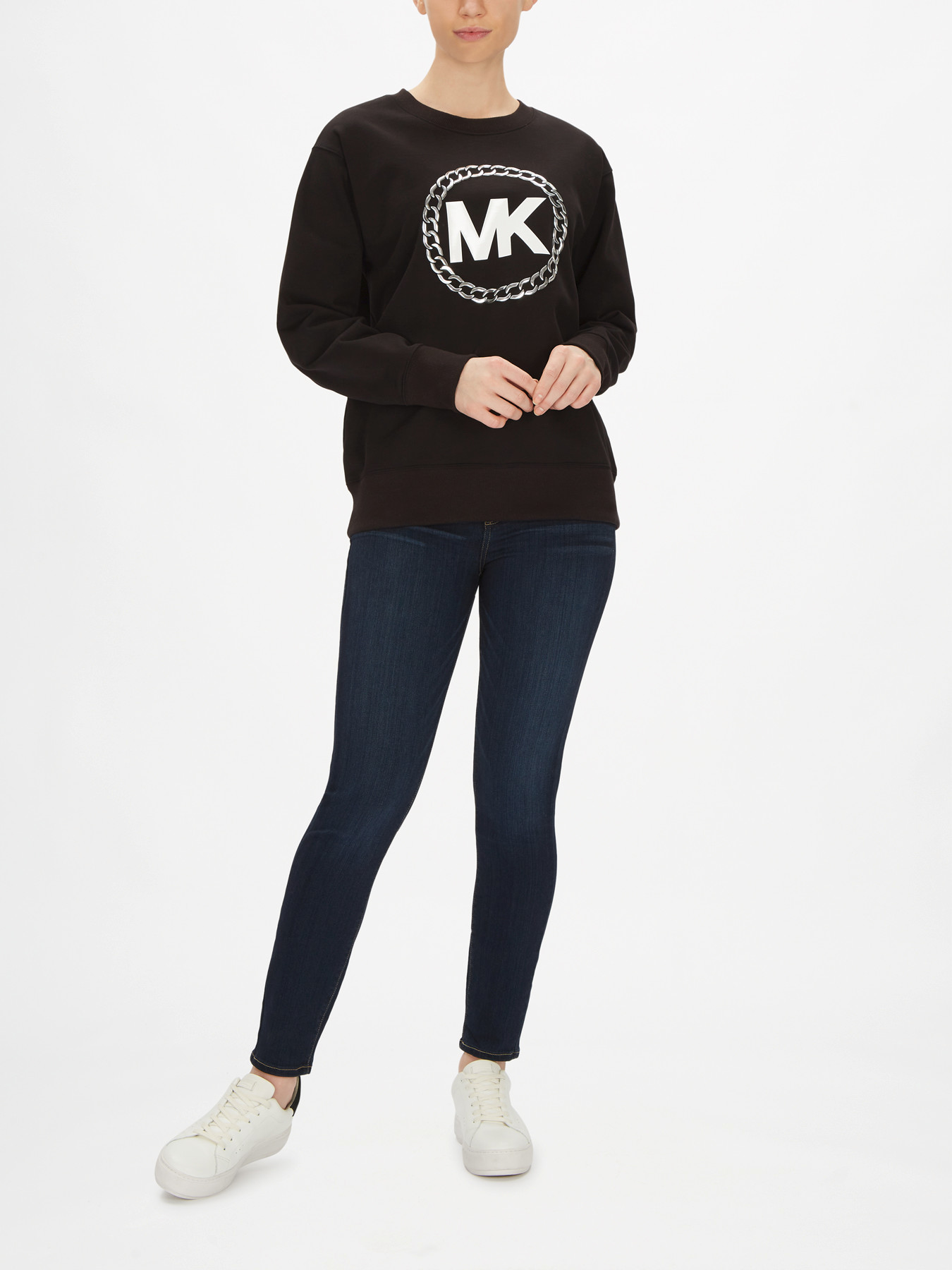 Women's Michael Michael Kors Chain MK Logo Sweatshirt | Fenwick
