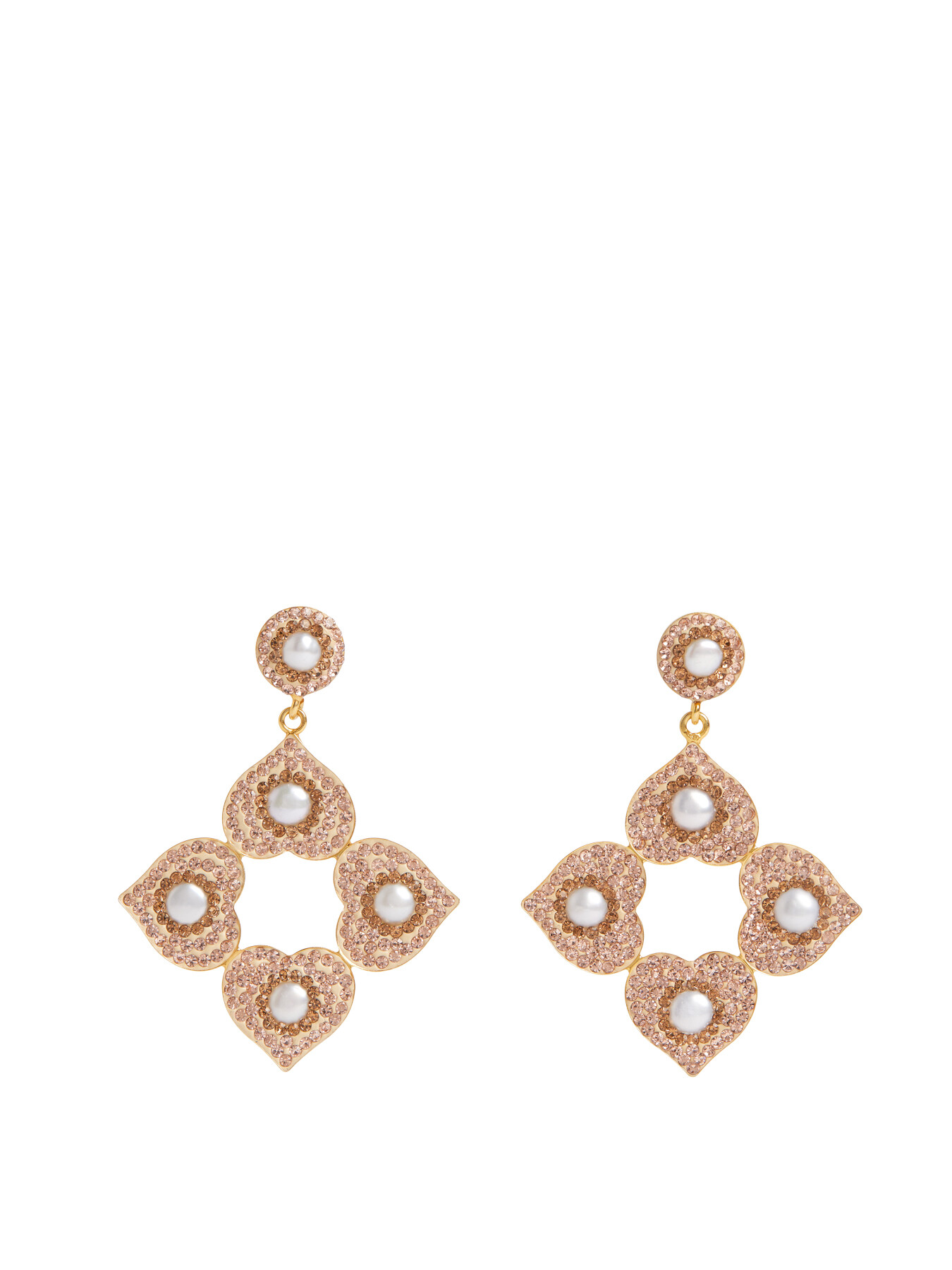 Soru Jewellery Women's Peach Eternal Heart Earrings Pink