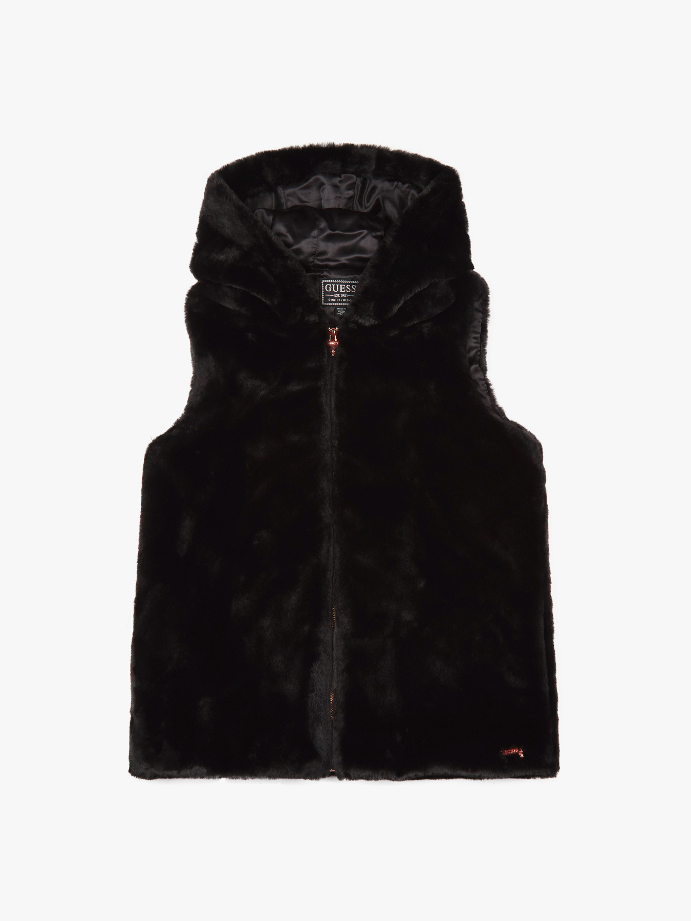 guess black jacket with fur