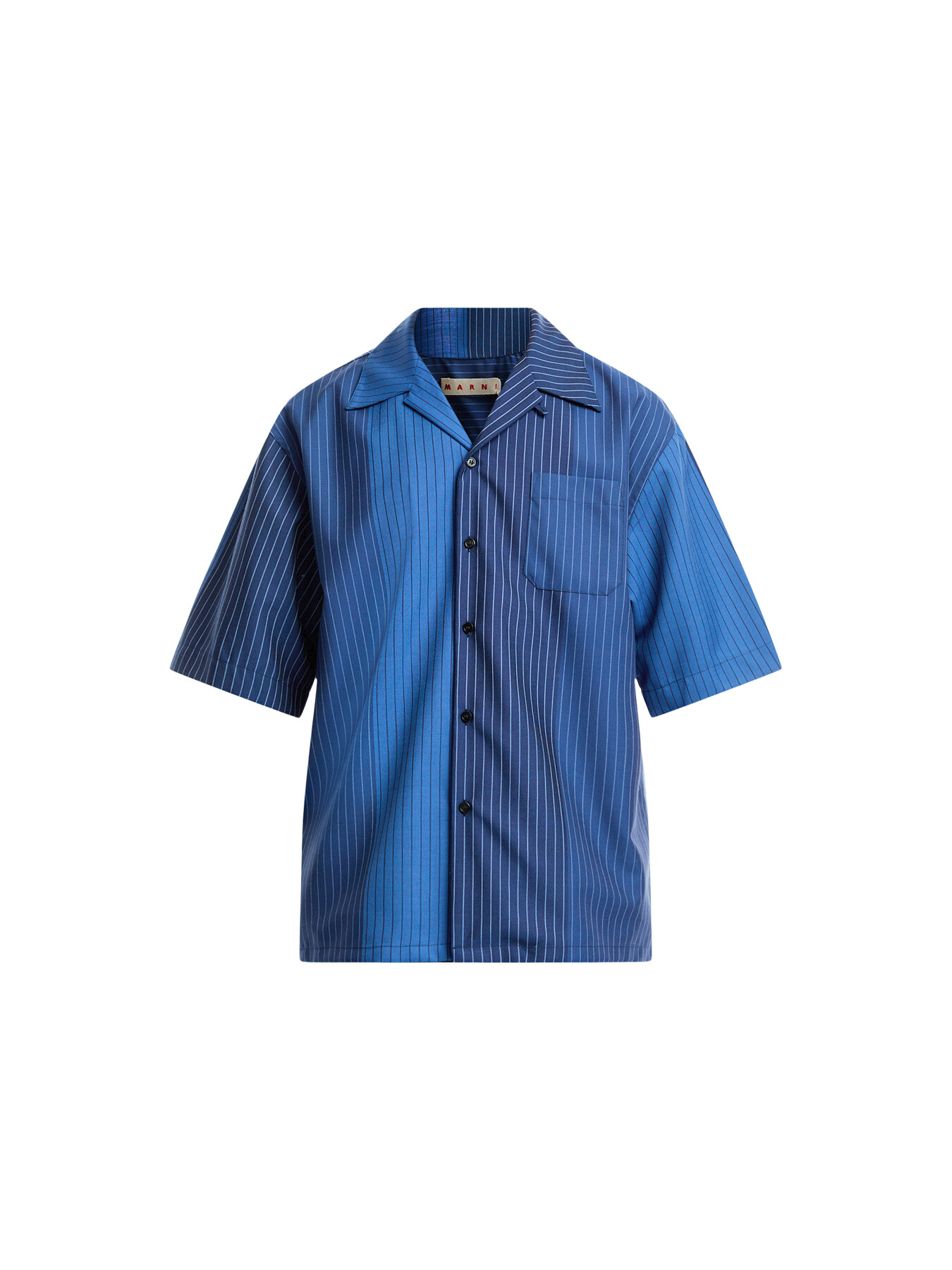 Marni Men's Wool Bowling Shirt In Blue