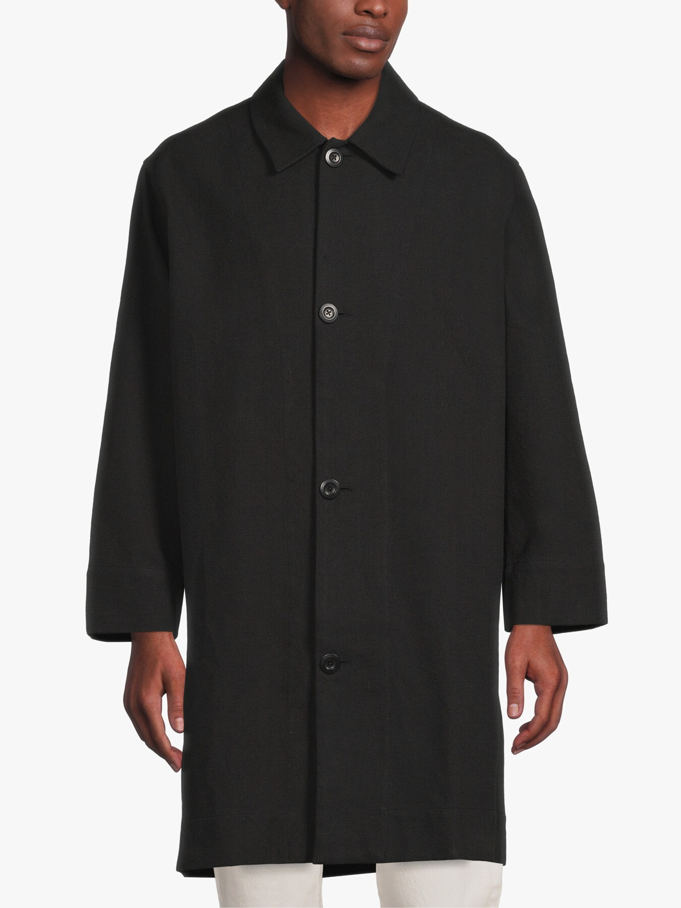 PHOEBE ENGLISH CURVED LONG OVERCOAT