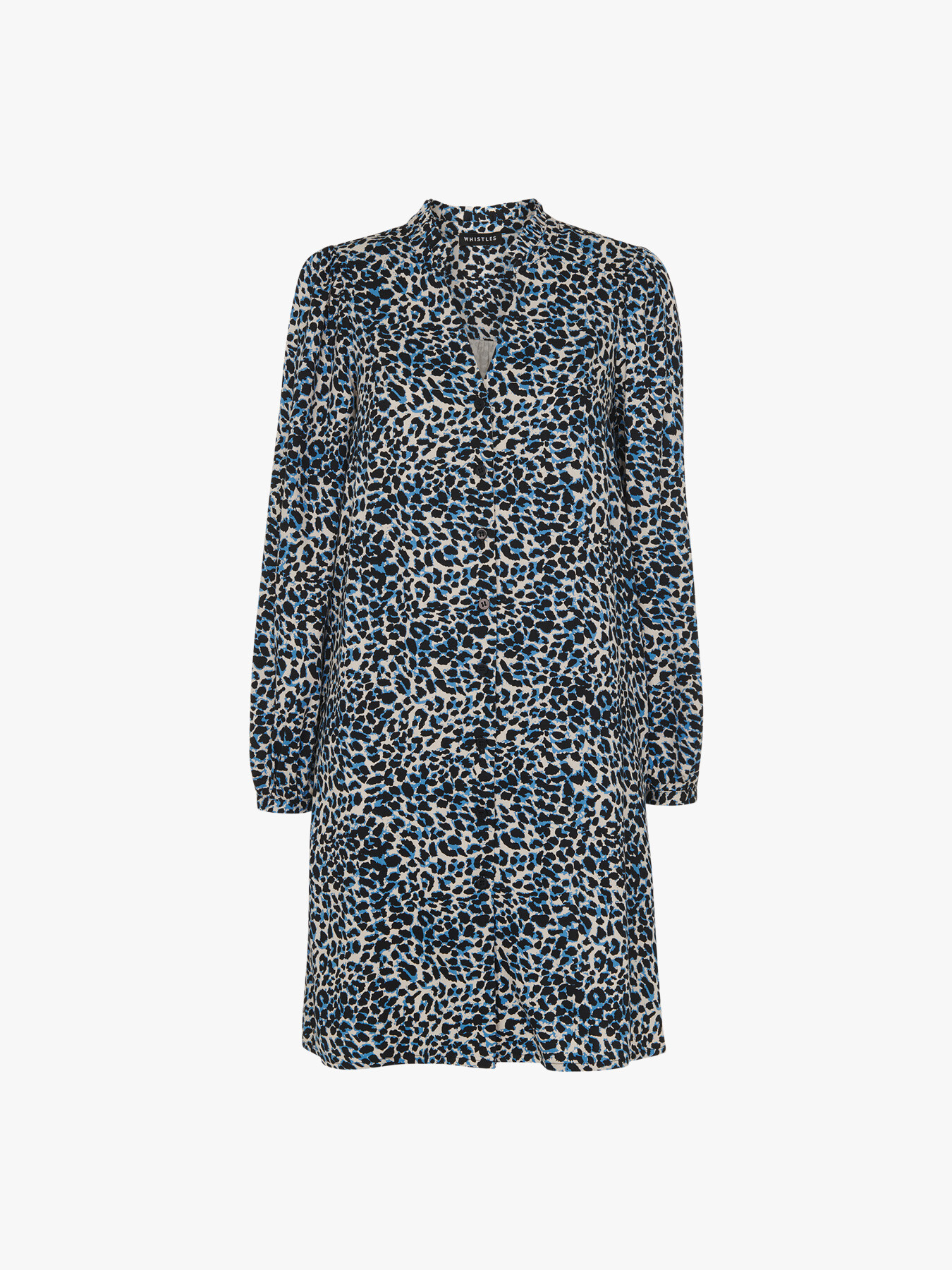 Whistles Katie Abstract Cheetah Print Shirt Dress In Multicolor