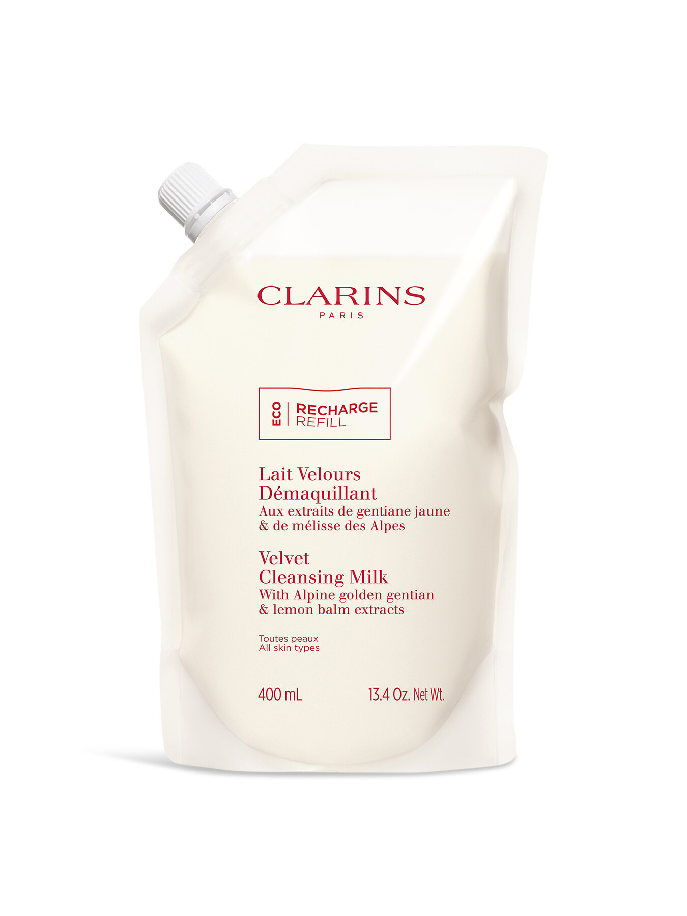 Clarins Velvet Cleansing Milk Doypack 400ml In White