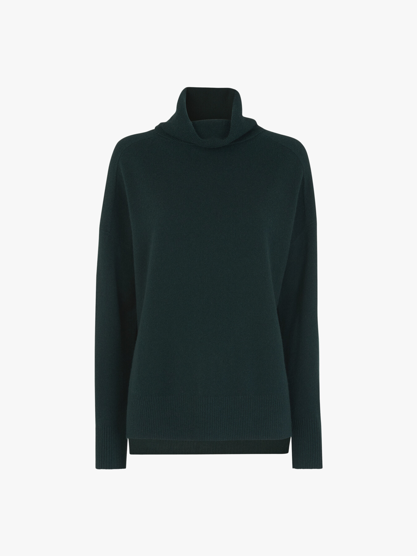 Whistles Cashmere Turtleneck Sweater In Dark Green