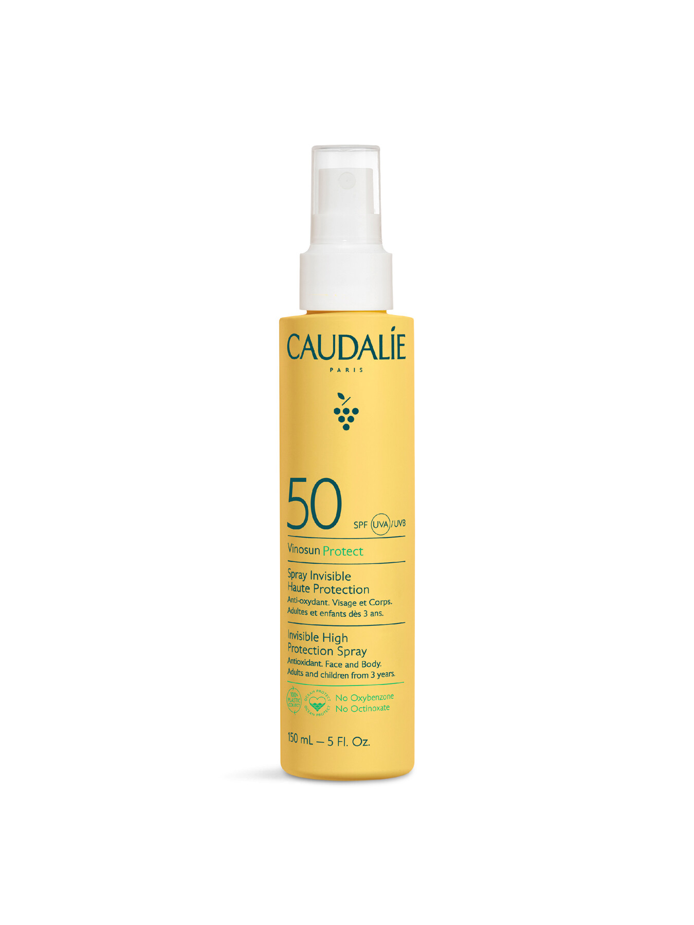 Caudalíe Vinosun Invisible High Protection Spray Spf50 150ml In Yellow