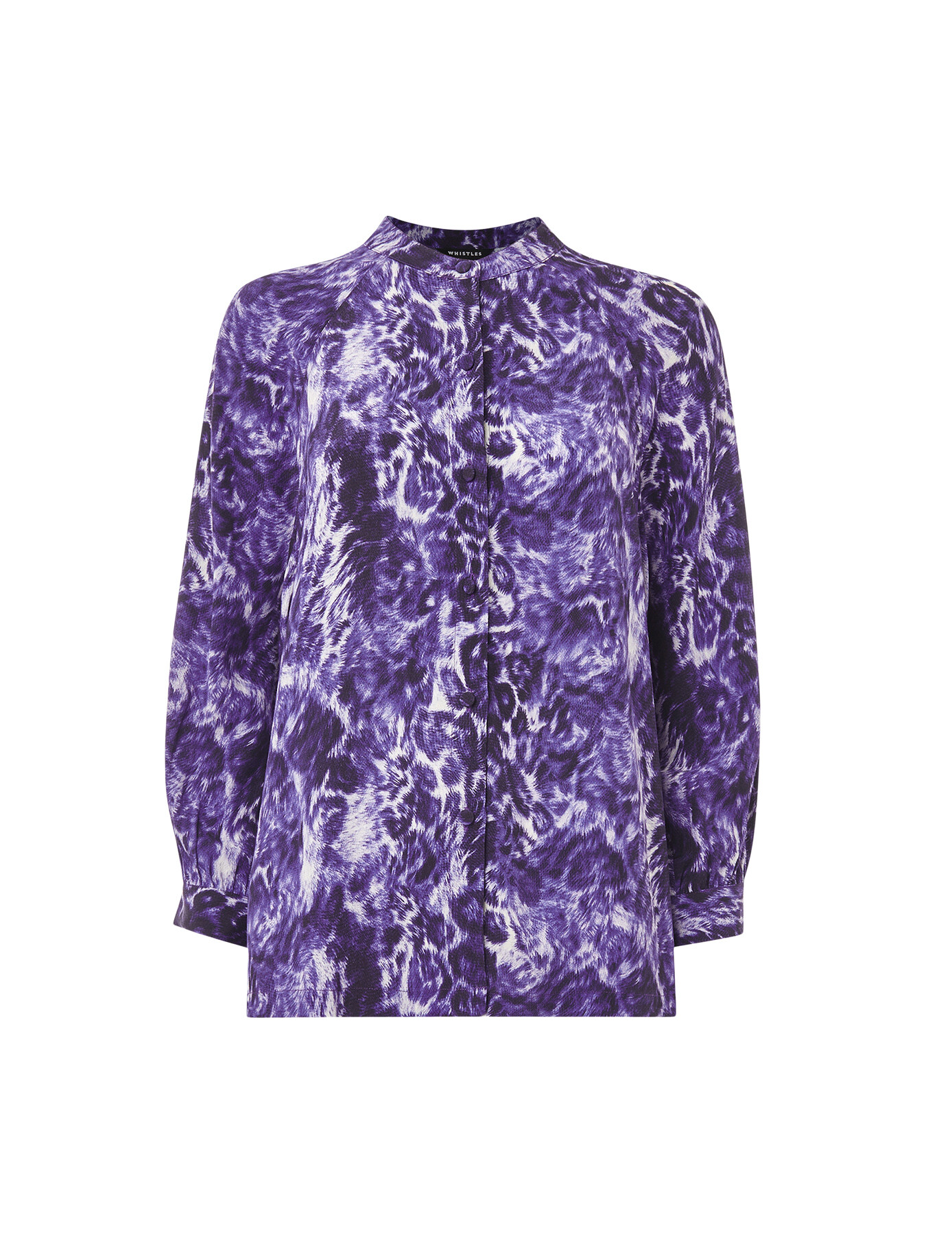 Shop Whistles Women's Glossy Leopard Raglan Shirt In Purple