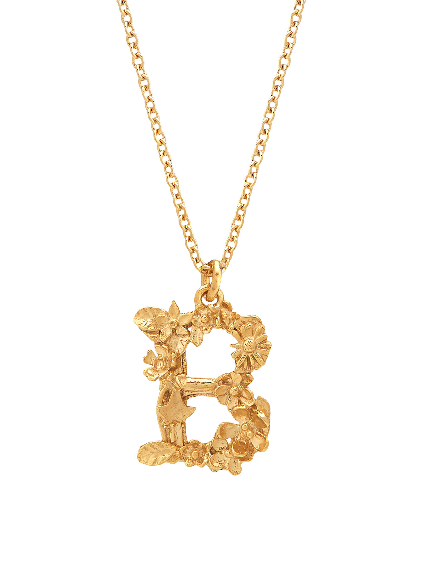 Alex Monroe Floral Letter B Necklaces Gold