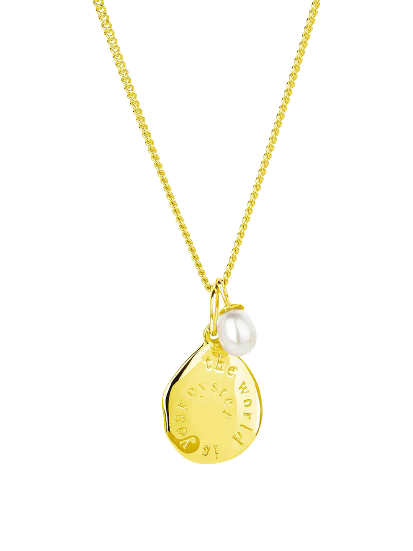Claudia Bradby Women's World Is Your Oyster Micro Necklace Gold