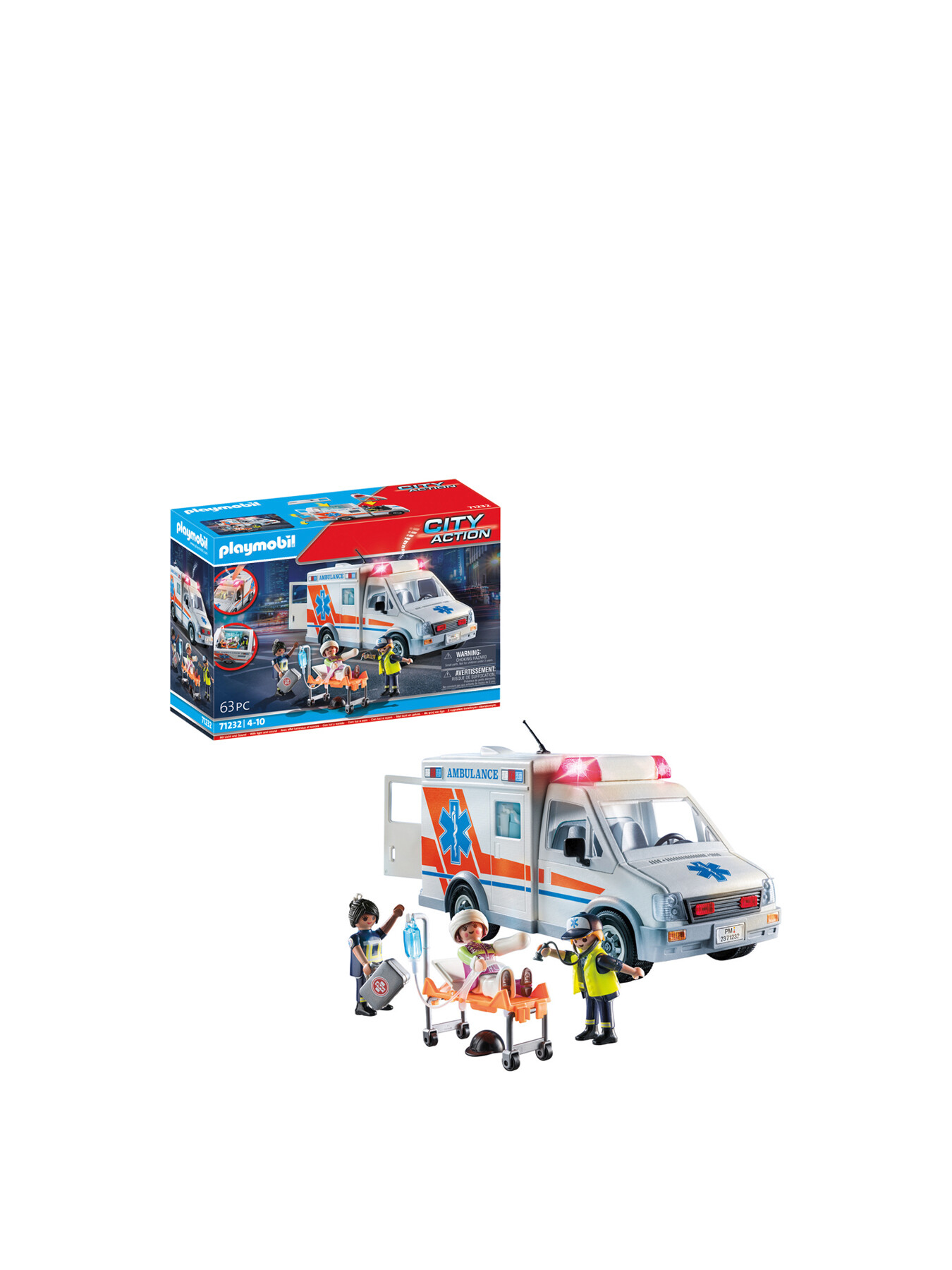 Playmobil City Action Ambulance with Sound and Lights, Action Figures &  Dolls