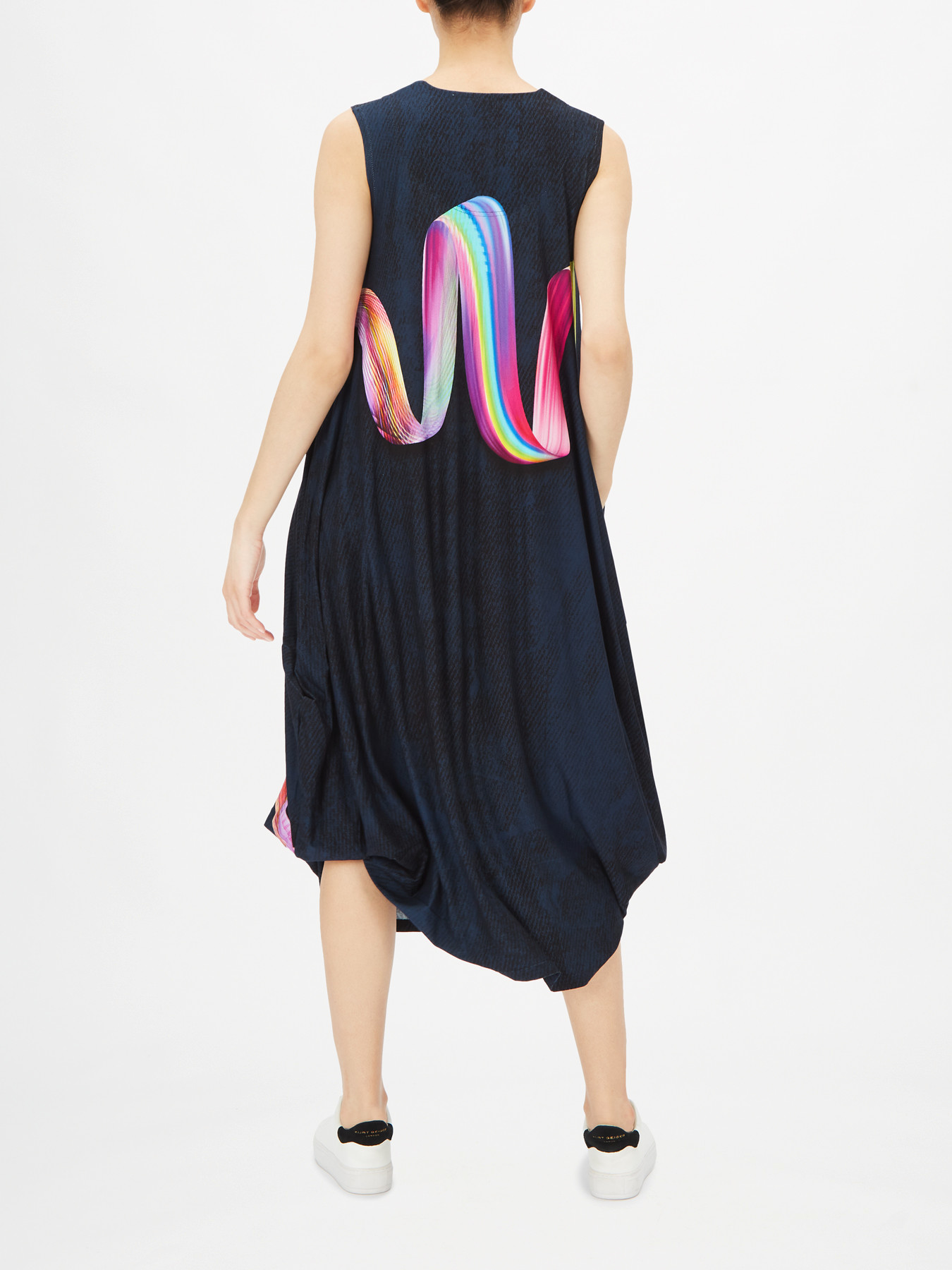 Women's Ralston Utan Sleeveless Ribbon Print Bubble Hem Midi Dress ...