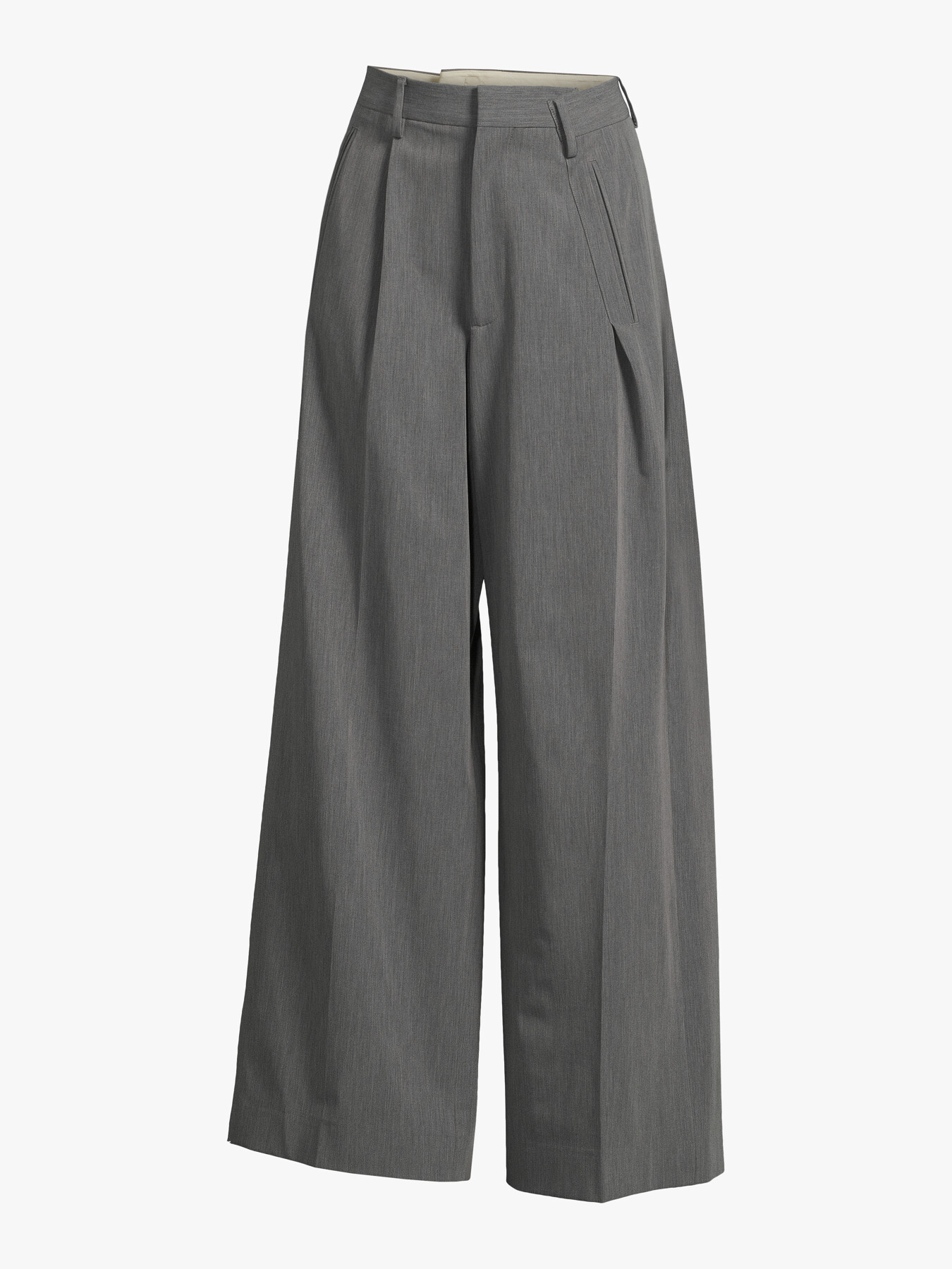 Mm6 Maison Margiela Pinstripe Wide Ankle Suit Pants In Grey