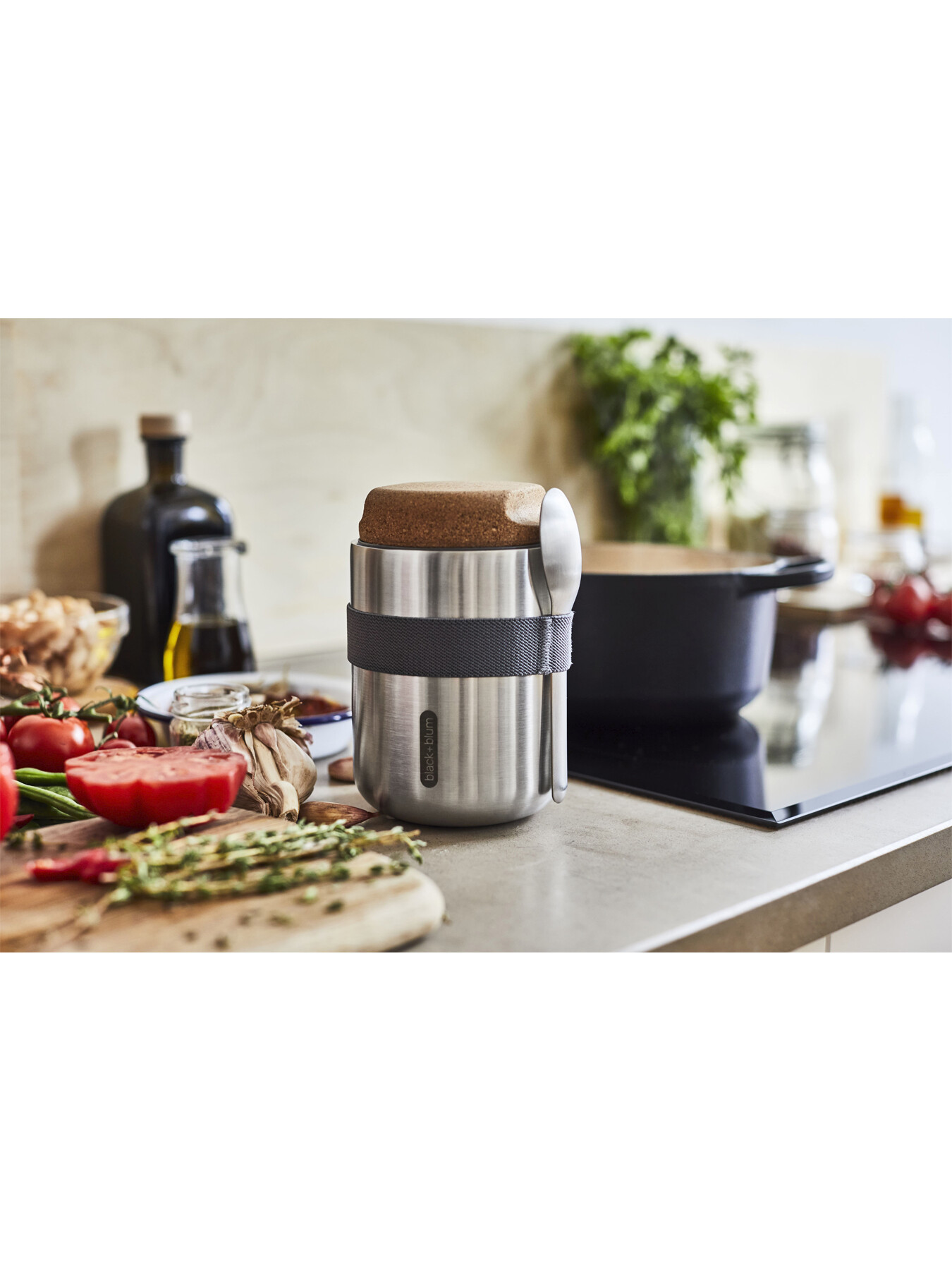 Black + Blum  Thermo Pot - Stainless Steel Cork Top Vacuum Sealed Ins